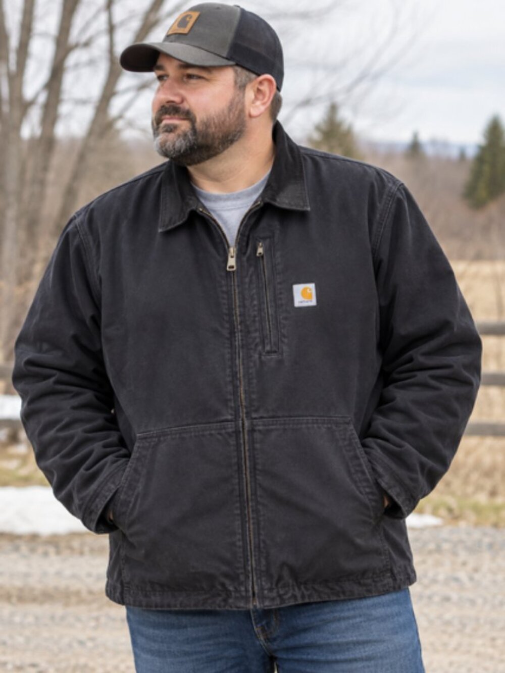 Carhartt Full Swing Armstrong Jacket Men’s 2XL Black Fleece Lined 103370